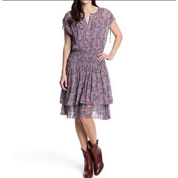 Frye NWT Violet Dusk Printed Ruched Dress, Size Small but runs big - Picture 16 of 16